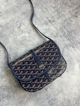 Goyard Belvedere PM messenger-väska i marinblått