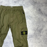 Stone island 2021 khaki cuffed cargo trousers