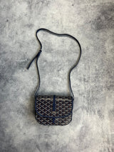Goyard Belvedere PM messenger-väska i marinblått