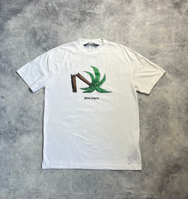 Palm angels white broken palm tree tee