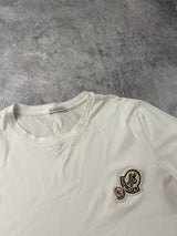 Moncler white double logo tee