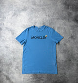 Moncler blue spellout logo tee