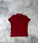Moncler red polo shirt with arm logo