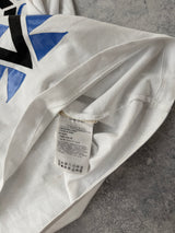Moncler white graphic tee with arm logo