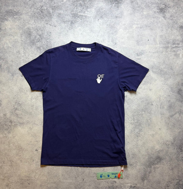 Off-white marker purple graphic tee