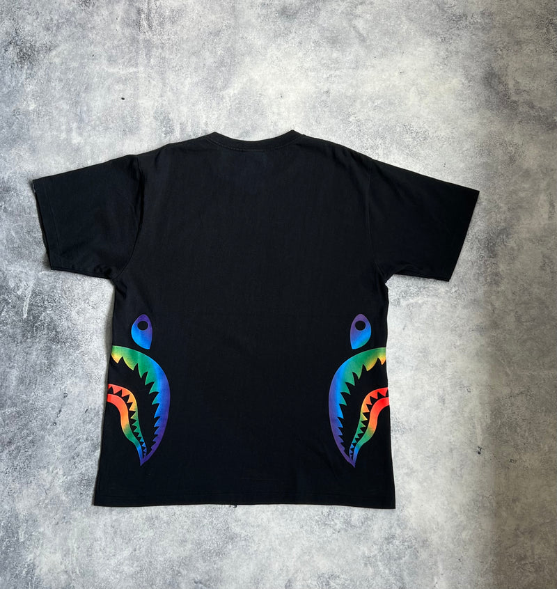 Bape black rainbow shark tee