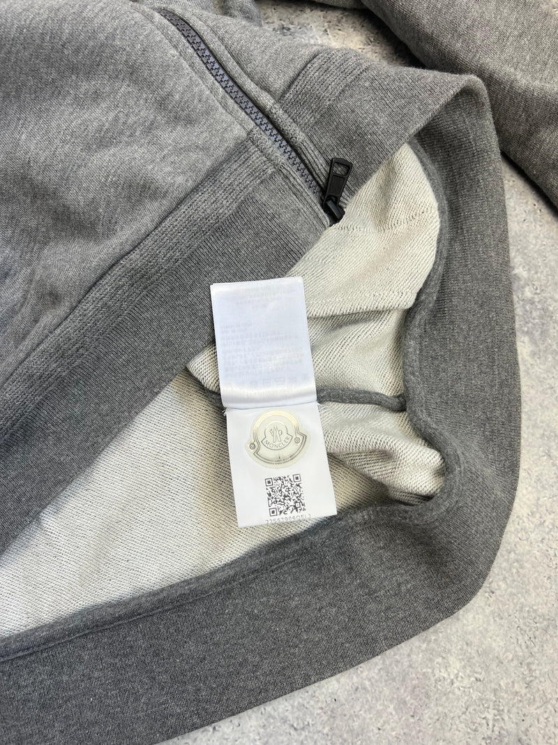 Moncler grey logo print cotton track jacket
