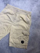 CP company chrome-r cargo shorts pale yellow