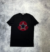 Moncler black oversized logo star motif tee
