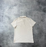 Moncler large logo cream polo shirt