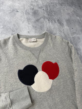 Moncler grey oversized logo jumper