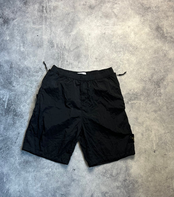 Stone island 2023 black nylon cargo shorts