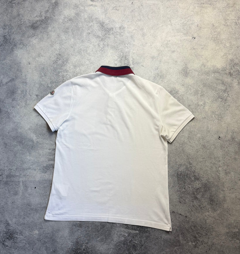 Moncler white polo shirt