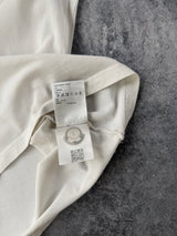 Moncler white polo shirt with arm logo