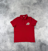 Moncler red double logo polo shirt