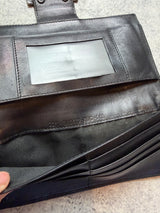 Fendi vintage black zucchino canvas long wallet