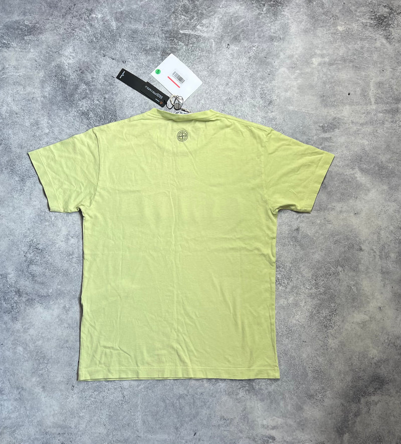 Stone island 2022 lime green graphic tee