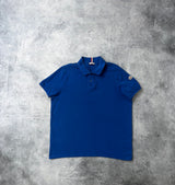 Moncler blue polo shirt with arm logo