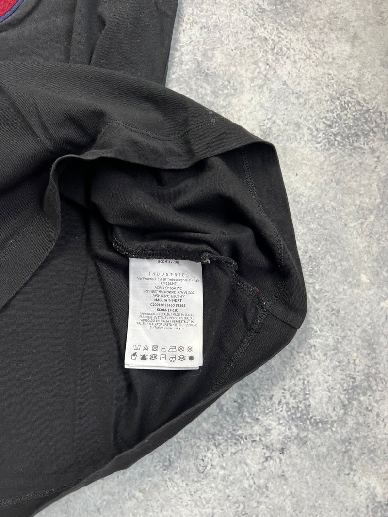 Moncler black oversized logo star motif tee