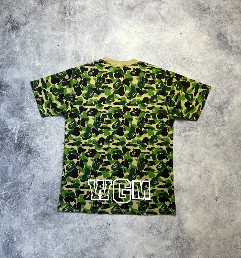 Bape green camo shark tee