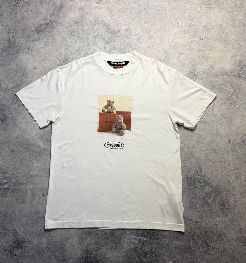 Palm angels x missoni bear white graphic tee