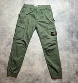 Stone island khaki cuffed cargo trousers