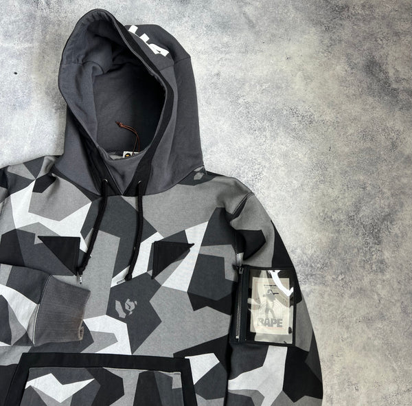 Bape FW18 splinter camo wide pullover hoodie
