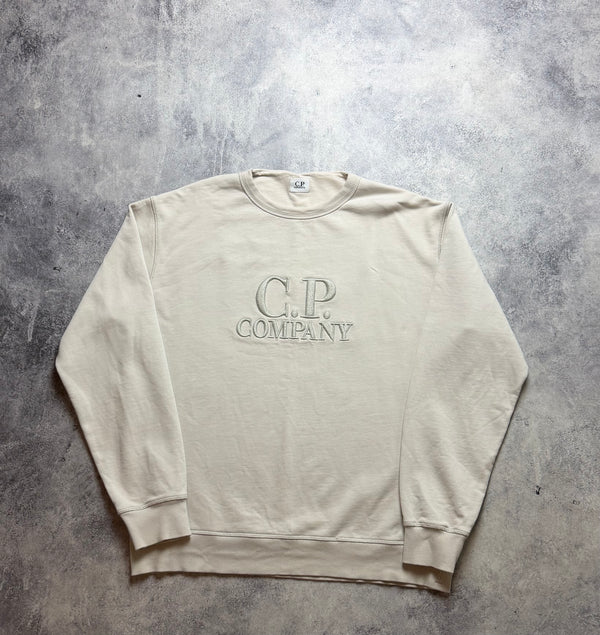 CP company cream embroidered jumper