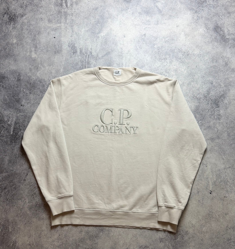 CP company cream embroidered jumper