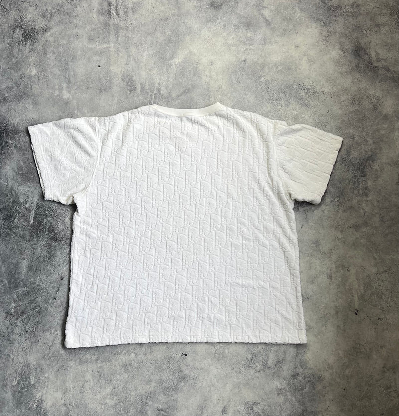 Dior oblique white towel tee