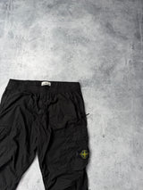 Stone island 2024 black cuffed cargo trousers