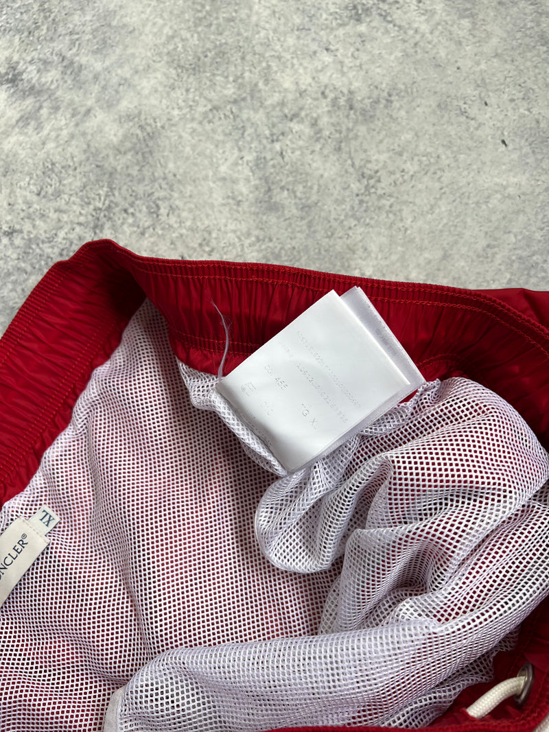 Moncler red swim shorts