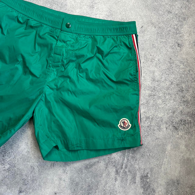 Moncler green swim shorts