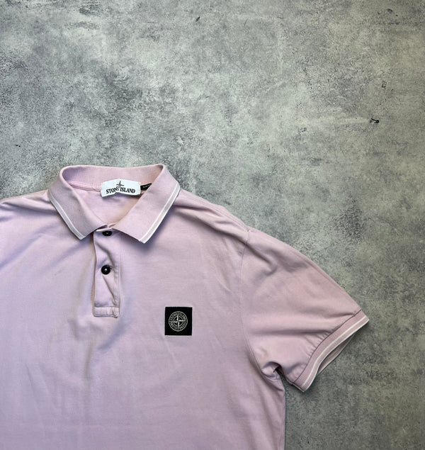 Stone island pink polo shirt