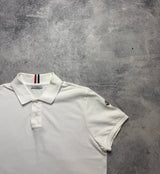 Moncler white arm logo polo shirt