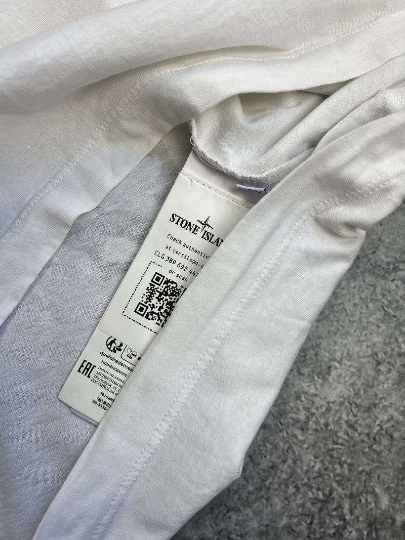 Stone island 2023 white & green graphic tee