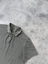 Moncler grey polo shirt with arm logo