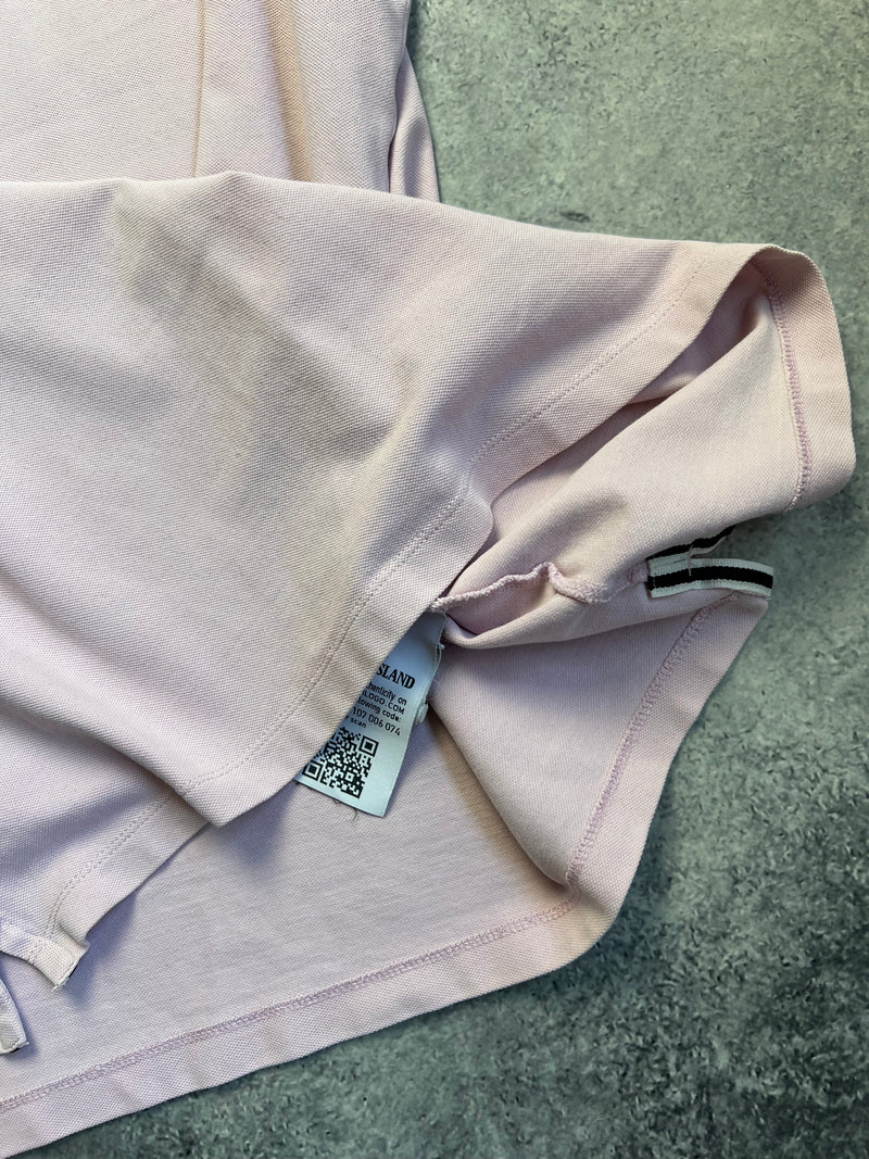 Stone island pink polo shirt