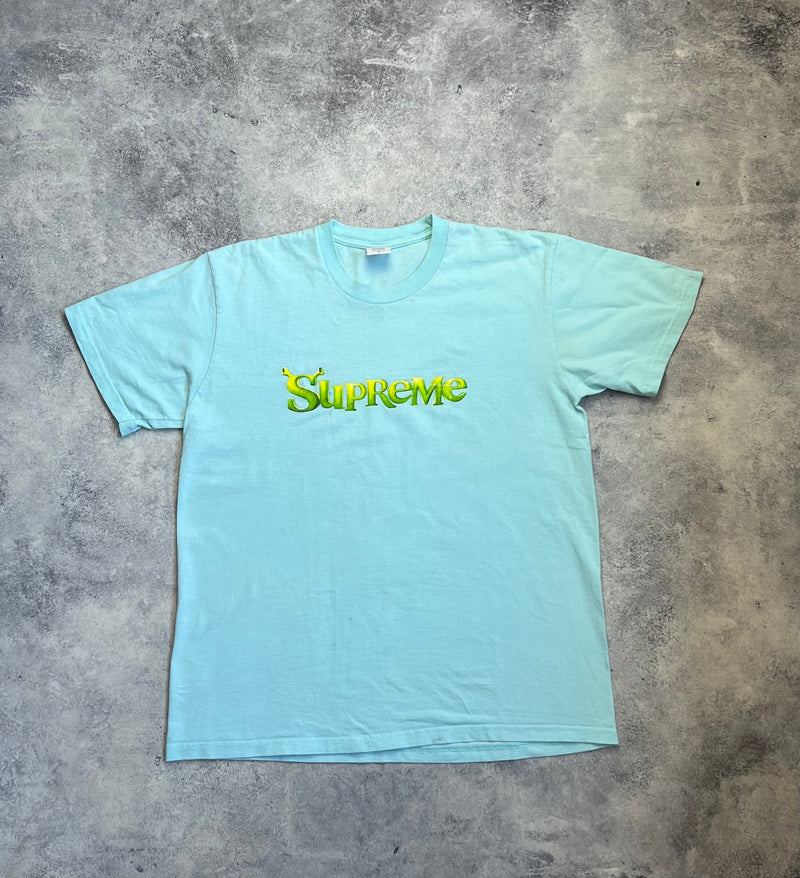 Supreme shrek baby blue tee