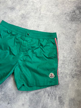 Moncler green swim shorts