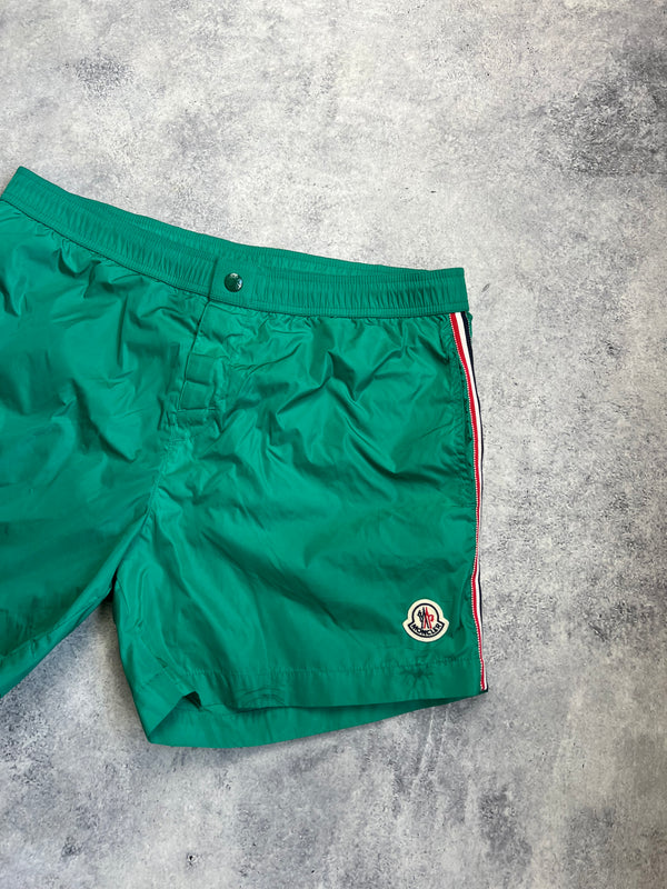 Moncler green swim shorts