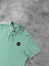 Stone island mint green polo shirt