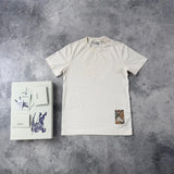 Burberry check patch white tee