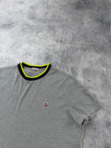 Moncler grey two tone tee with chest logo