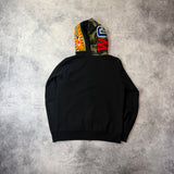 Bape black camo full shark zip hoodie