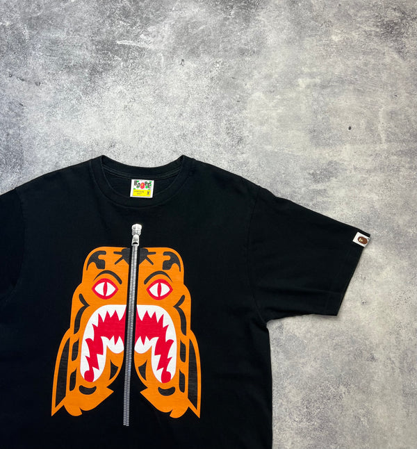 Bape black tiger shark tee