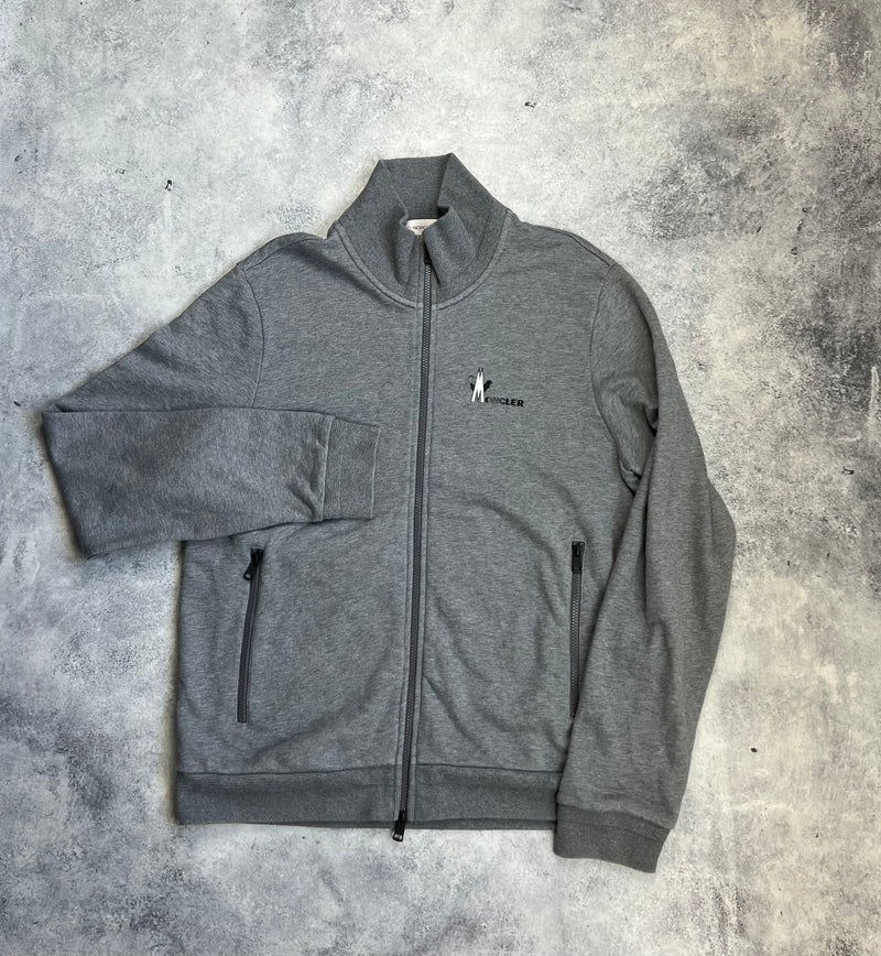 Moncler grey logo print cotton track jacket