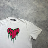 Palm angels white spray heart tee