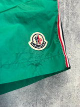 Moncler green swim shorts