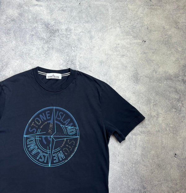 Stone island 2016 navy blue graphic tee